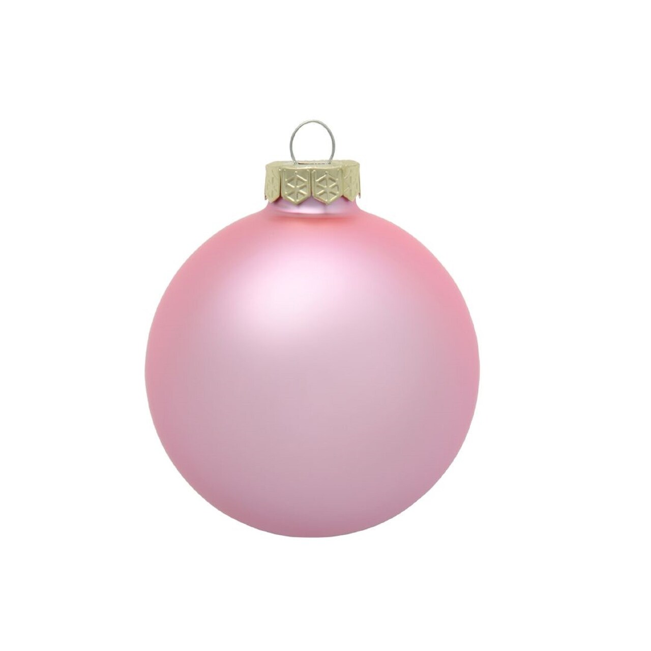 Whitehurst Matte Finish Glass Christmas Ball Ornaments - 4.75" (120mm) - Baby Pink - 4ct
